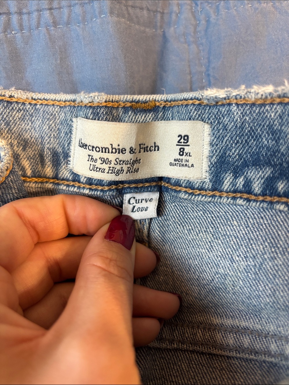 Abercrombie & Fitch Light Blue Straight High-Rise Jeans 8L